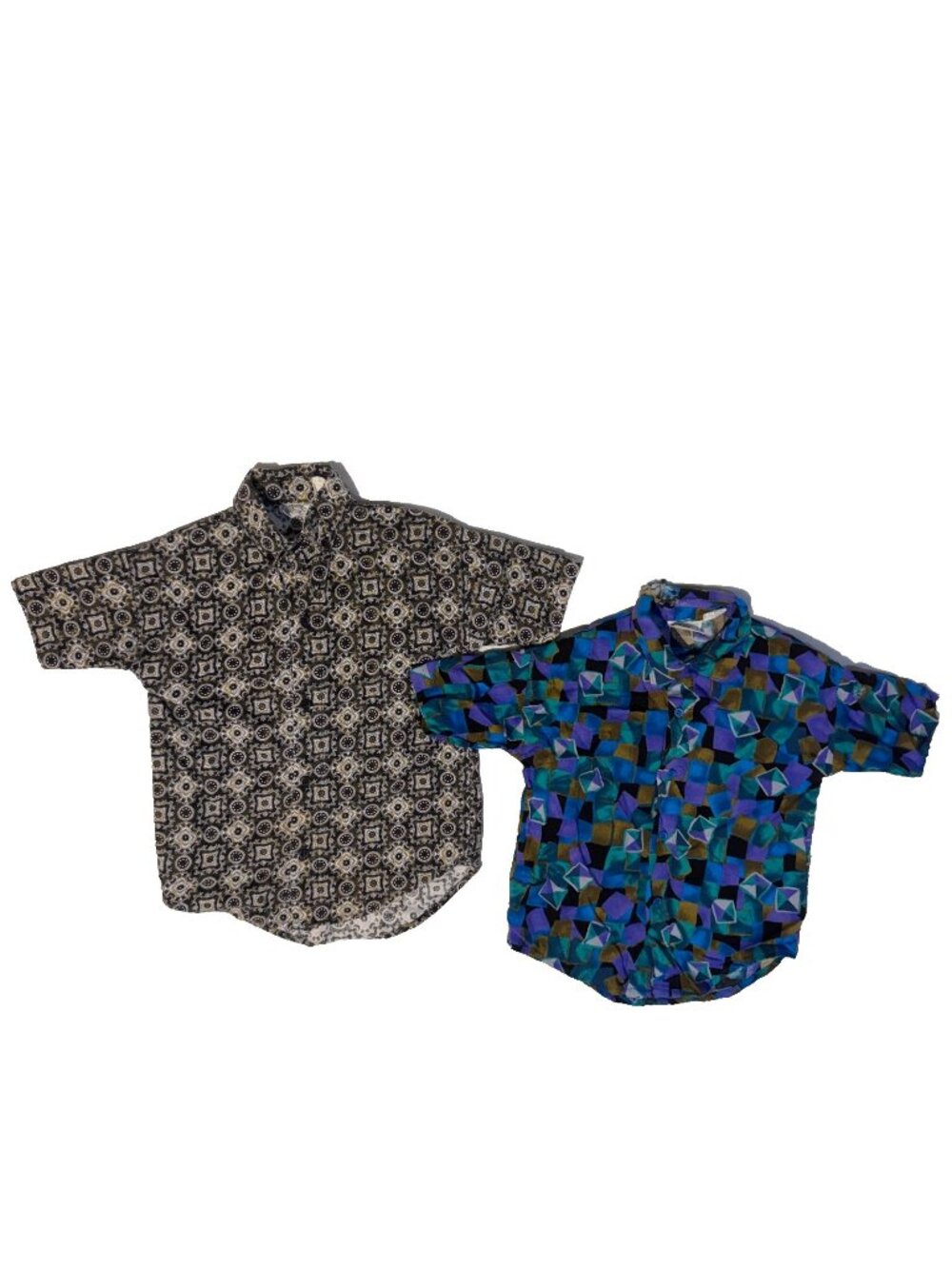 Vintage 1980’s Frankee Kids Boys Colorful Button Up Shirt Size  4 Abstract Print